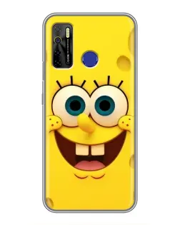 Чехол для TECNO Camon 15 с картинкой «Губка Боб улыбка»