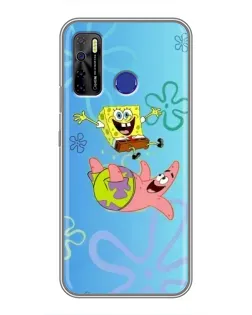 Чехол для TECNO Camon 15 с картинкой «Спанч Боб и Патрик»