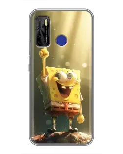 Чехол для TECNO Camon 15 с картинкой «Сияющий Спанч Боб»