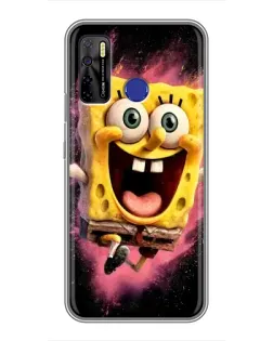 Чехол для TECNO Camon 15 с картинкой «Взрывной Спанч Боб»