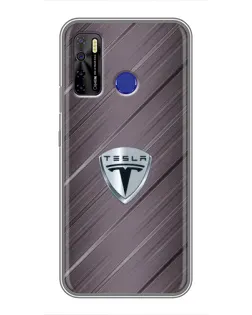 Чохол для TECNO Camon 15 з картинкою «Металева текстура Tesla»