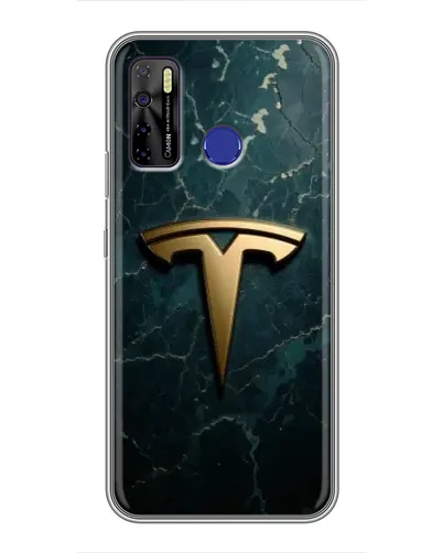 Чохол для TECNO Camon 15 з картинкою «Мармурова Tesla Gold»