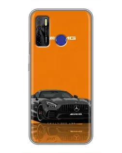 Чохол для TECNO Camon 15 з картинкою «Помаранчевий Mercedes AMG»