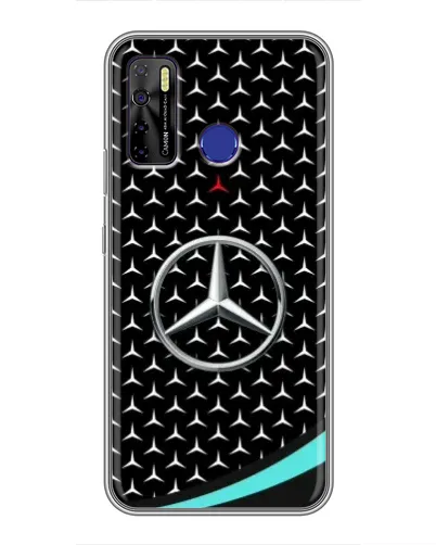Чохол для TECNO Camon 15 з картинкою «Mercedes — бірюзовий акцент»