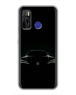 Чехол для TECNO Camon 15 с картинкой «Mercedes — силуэт авто» Чехол для TECNO Camon 15 с картинкой «Mercedes — силуэт авто»