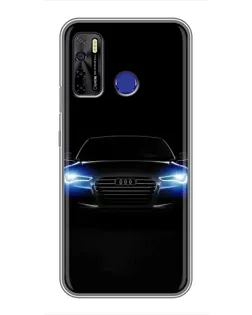 Чехол для TECNO Camon 15 с картинкой «Audi в неоне»