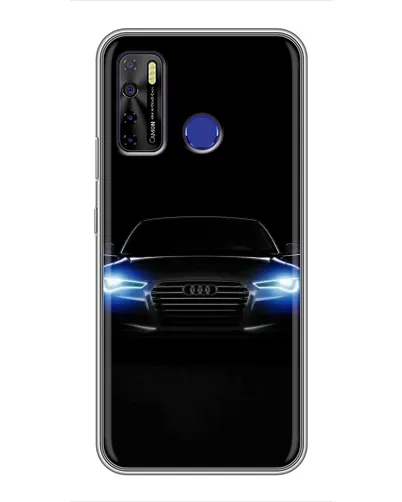 Чехол для TECNO Camon 15 с картинкой «Audi в неоне»
