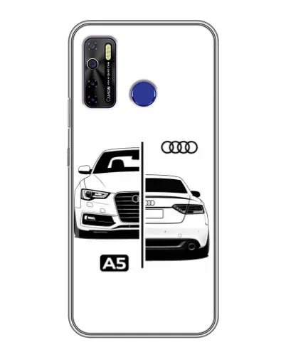 Чехол для TECNO Camon 15 с картинкой «Audi — контрастный дизайн»