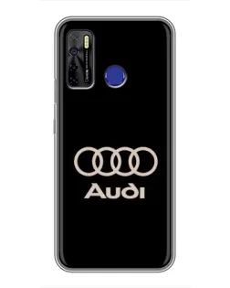 Чехол для TECNO Camon 15 с картинкой «Audi — золотой логотип»