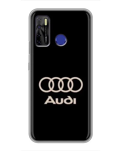 Чехол для TECNO Camon 15 с картинкой «Audi — золотой логотип»