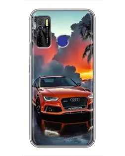 Чехол для TECNO Camon 15 с картинкой «Audi — закат»