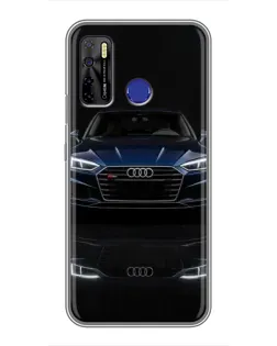 Чехол для TECNO Camon 15 с картинкой «Audi — ночное отражение»