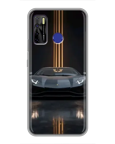 Чохол для TECNO Camon 15 з картинкою «Lamborghini золоті лінії»