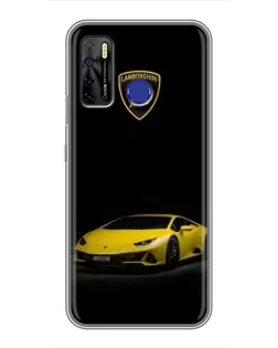 Чохол для TECNO Camon 15 з картинкою «Lamborghini жовтий акцент»