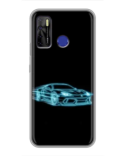 Чохол для TECNO Camon 15 з картинкою «Неоновий контур Lamborghini»