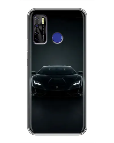 Чохол для TECNO Camon 15 з картинкою «Чорний Lamborghini Aventador»