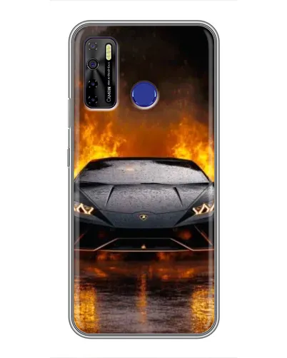Чохол для TECNO Camon 15 з картинкою «Lamborghini у вогні»