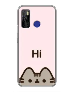 Чехол для TECNO Camon 15 с картинкой «Пушин говорит Hi»
