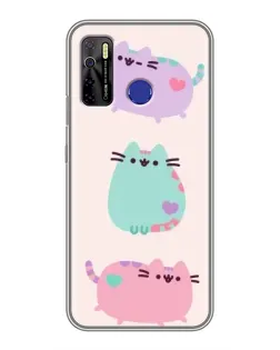 Чехол для TECNO Camon 15 с картинкой «Pusheen трио»