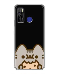 Чехол для TECNO Camon 15 с картинкой «Пушин на черном»