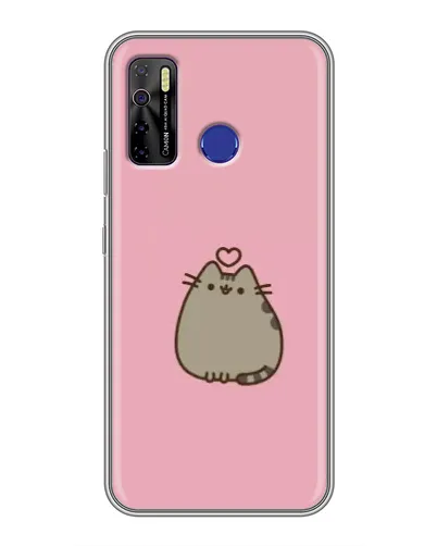 Чехол для TECNO Camon 15 с картинкой «Pusheen сердце»