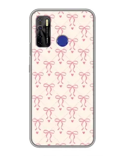 Чехол для TECNO Camon 15 с картинкой «Розовые бантики Coquette»