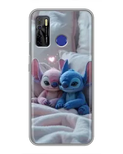 Чехол для TECNO Camon 15 с картинкой «Плюшевые Стич Ангел»