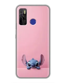 Чехол для TECNO Camon 15 с картинкой «Stitch выглядывает»