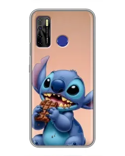 Чехол для TECNO Camon 15 с картинкой «Стич ест шоколад»