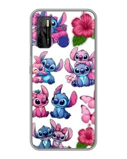 Чехол для TECNO Camon 15 с картинкой «Стикеры Stitch и Angel»