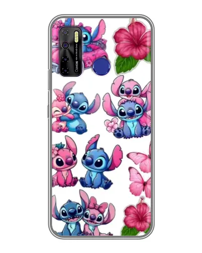 Чехол для TECNO Camon 15 с картинкой «Стикеры Stitch и Angel»