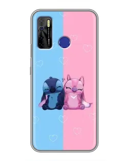Чехол для TECNO Camon 15 с картинкой «Stitch и Angel Love»