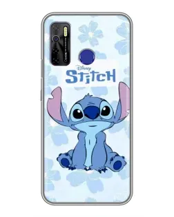 Чехол для TECNO Camon 15 с картинкой «Stitch среди цветов»