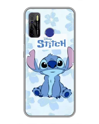 Чехол для TECNO Camon 15 с картинкой «Stitch среди цветов»