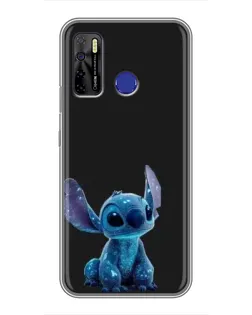Чехол для TECNO Camon 15 с картинкой «Стич на черном»