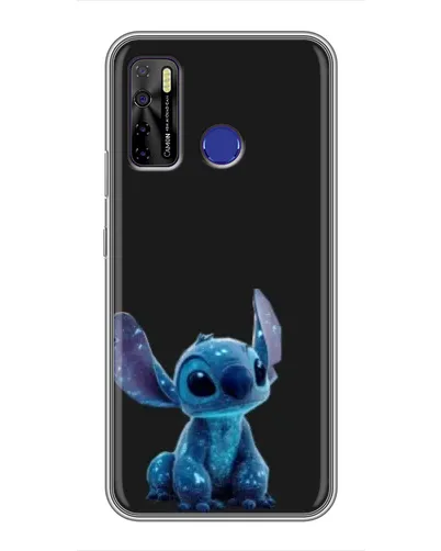 Чехол для TECNO Camon 15 с картинкой «Стич на черном»