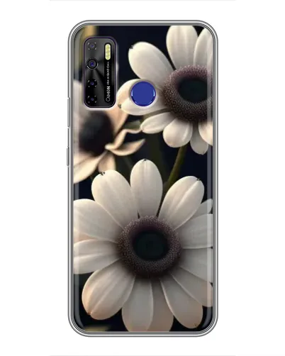 Чохол для TECNO Camon 15 з картинкою «Білі маргаритки макро»
