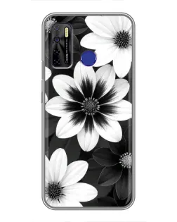 Чохол для TECNO Camon 15 з картинкою «Монохромні айстри»