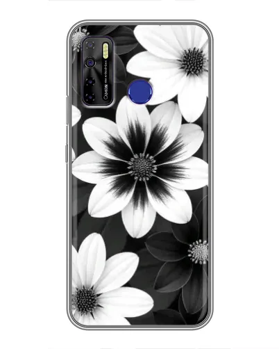 Чохол для TECNO Camon 15 з картинкою «Монохромні айстри»