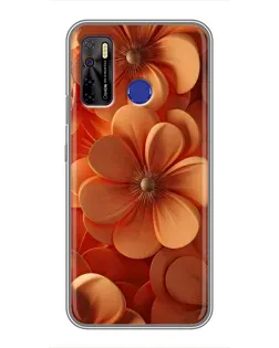 Чохол для TECNO Camon 15 з картинкою «Помаранчева макро квітка»