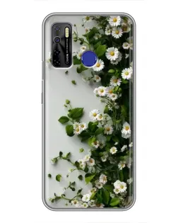 Чохол для TECNO Camon 15 з картинкою «Гілка дрібних білих квітів»