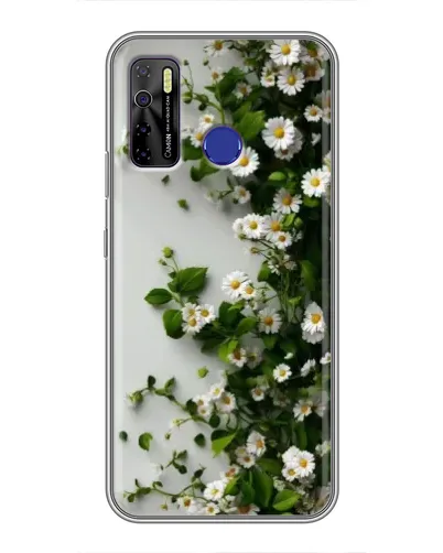 Чохол для TECNO Camon 15 з картинкою «Гілка дрібних білих квітів»