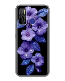 Чохол для TECNO Camon 15 з картинкою «Фіолетові квіти з росою» Чохол для TECNO Camon 15 з картинкою «Фіолетові квіти з росою»