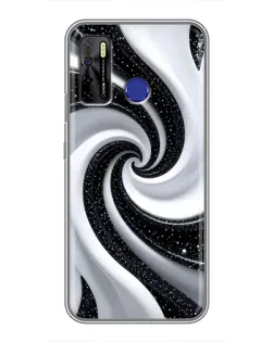 Чохол для TECNO Camon 15 з картинкою «Чорно-біла спіраль»