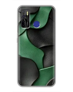 Чохол для TECNO Camon 15 з картинкою «Зелені шкіряні хвилі»