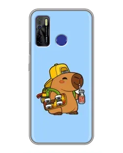 Чохол для TECNO Camon 15 з картинкою «Капібара на скейті»