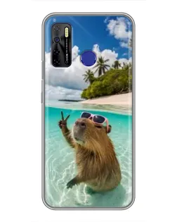 Чохол для TECNO Camon 15 з картинкою «Капібара на морі»