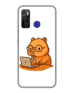 Чохол для TECNO Camon 15 з картинкою «Капібара з ноутбуком»