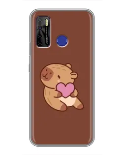 Чохол для TECNO Camon 15 з картинкою «Капібара з серцем»