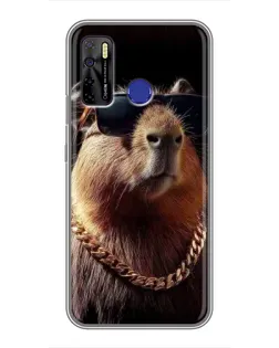 Чохол для TECNO Camon 15 з картинкою «Капібара золотий ланцюг»